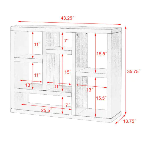 Open Wooden Bookshelves