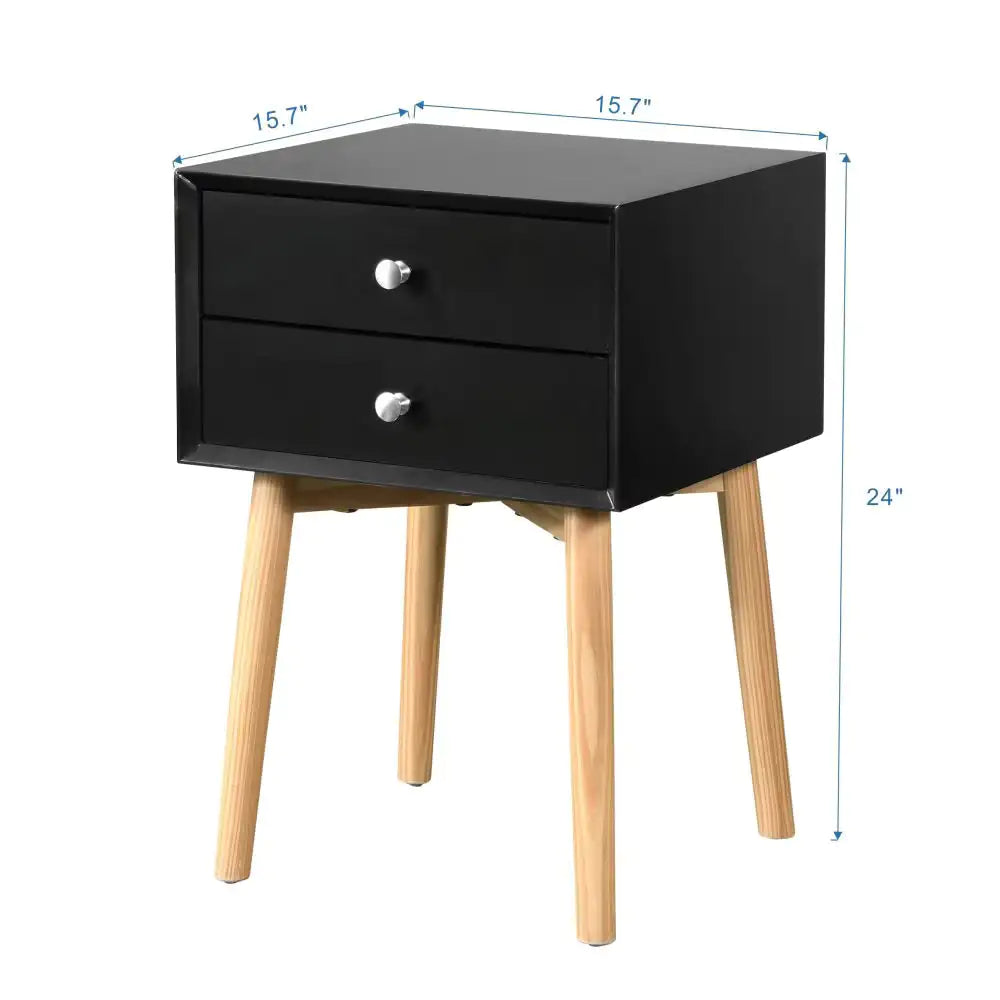 Side Table/Bedside Table With 2 Drawers - Bedroom Living Room