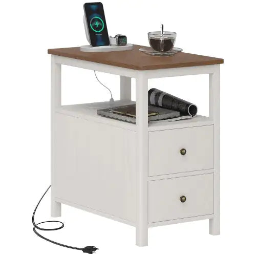 End Table With Charging Station And USB Ports