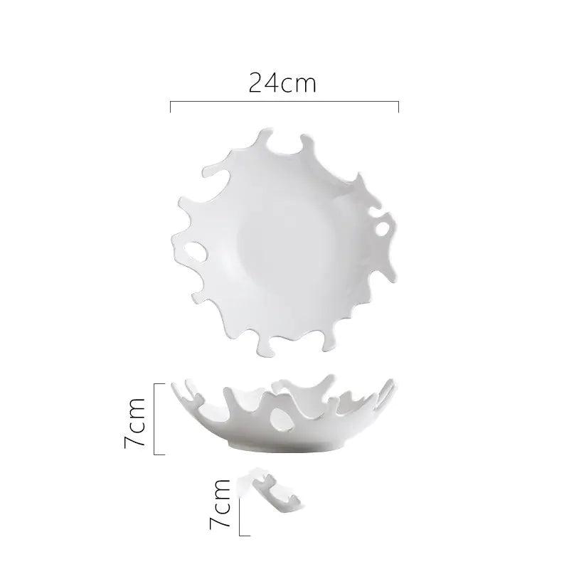 Creative Pure White Ceramic Dessert Plate for Home