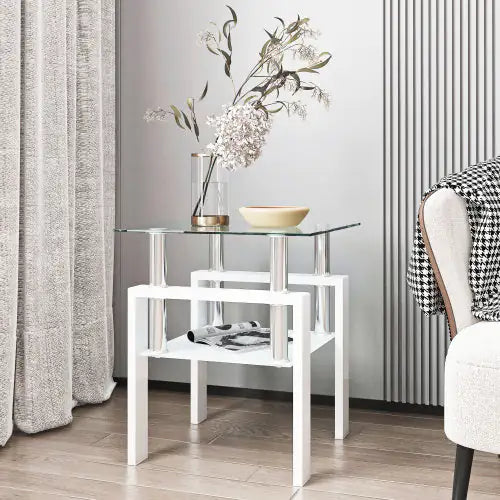 1-Piece Modern Tempered Glass Coffee/End Table