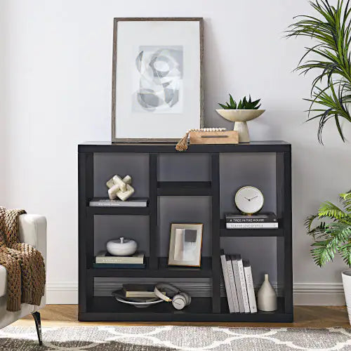 Open Wooden Bookshelves