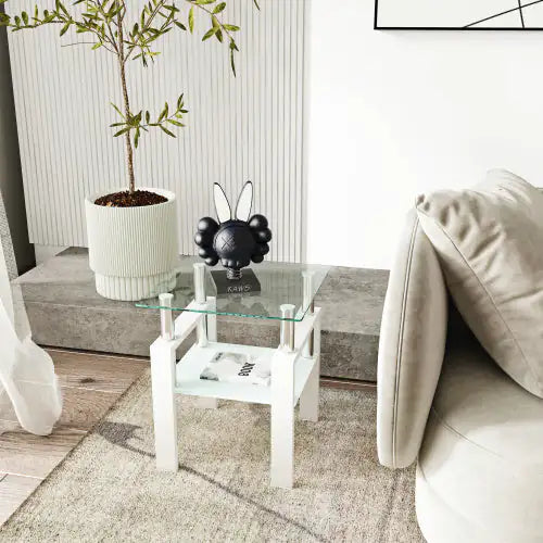 1-Piece Modern Tempered Glass Coffee/End Table