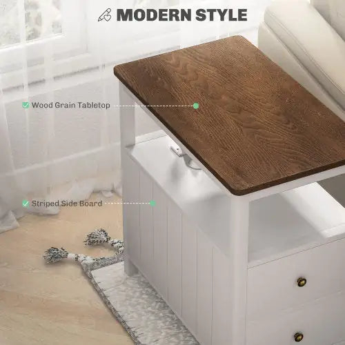 End Table With Charging Station And USB Ports
