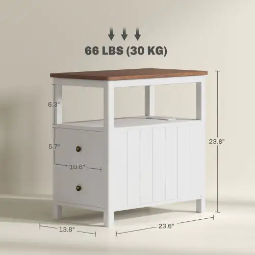 End Table With Charging Station And USB Ports
