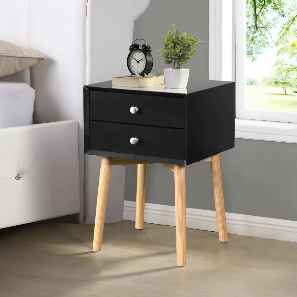 Side Table/Bedside Table With 2 Drawers - Bedroom Living Room