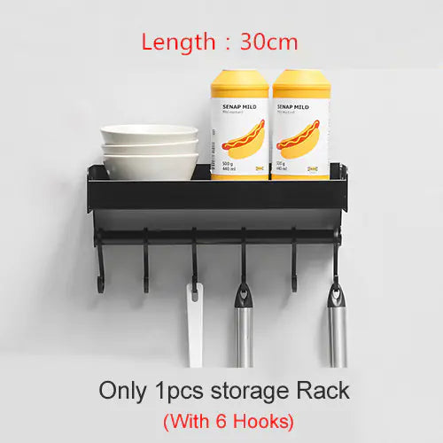 Wall-Mounted Multifunctional Kitchen Storage Rack