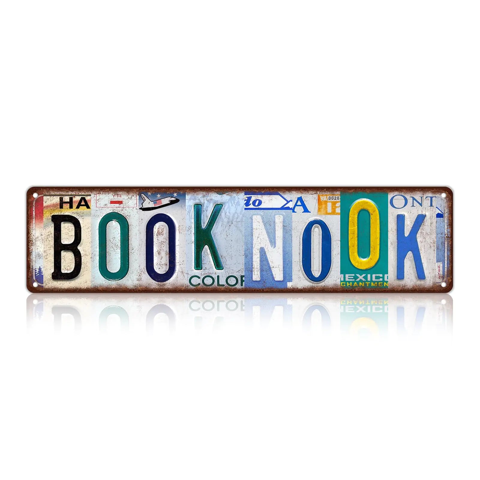 Vintage Book Nook Wall Decor Street Signs Home Bar Coffee Metal Tin Signs 16 x 4 Inches