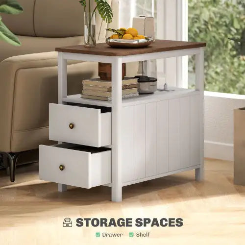 End Table With Charging Station And USB Ports