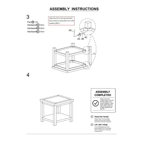 End Table - Natural Wood Grain Design 1pc Table Living Room Furniture