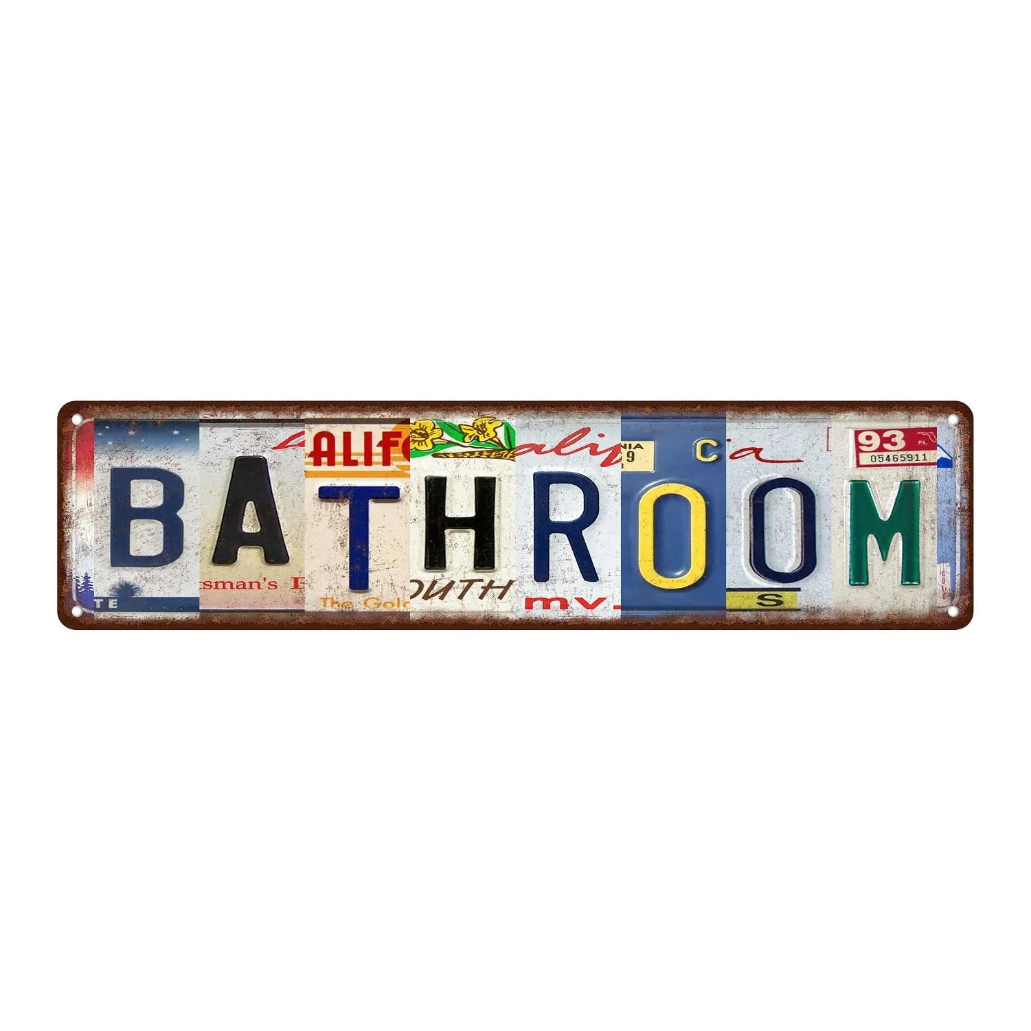 Vintage Bathroom Metal Tin Signs Street Signs Home Wall Decor 16 x 4 Inches