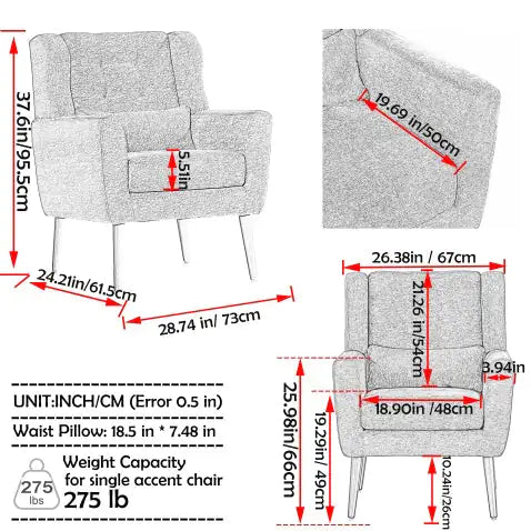 Contemporary Comfortable Upholstered Lounge Chair
