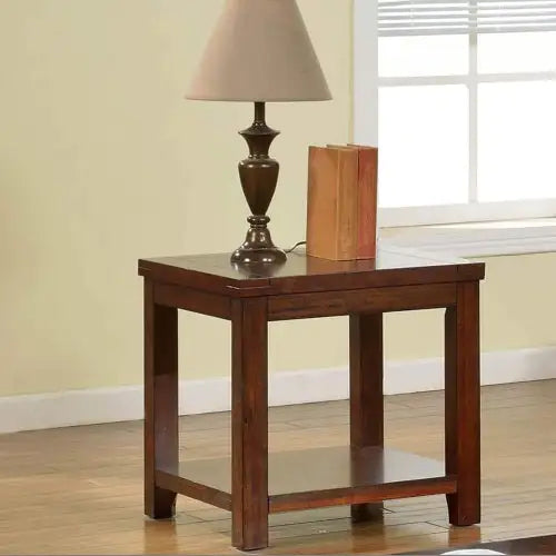 End Table - Natural Wood Grain Design 1pc Table Living Room Furniture