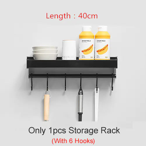 Wall-Mounted Multifunctional Kitchen Storage Rack