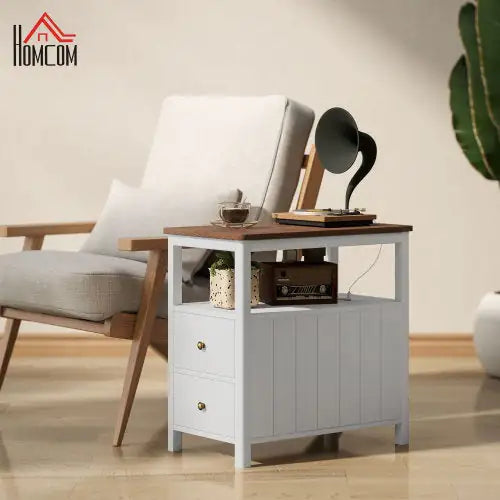 End Table With Charging Station And USB Ports