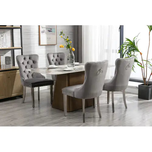 Tufted Solid Woo Upholstered Dining Chair