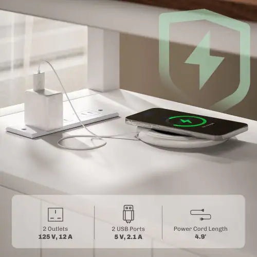 End Table With Charging Station And USB Ports
