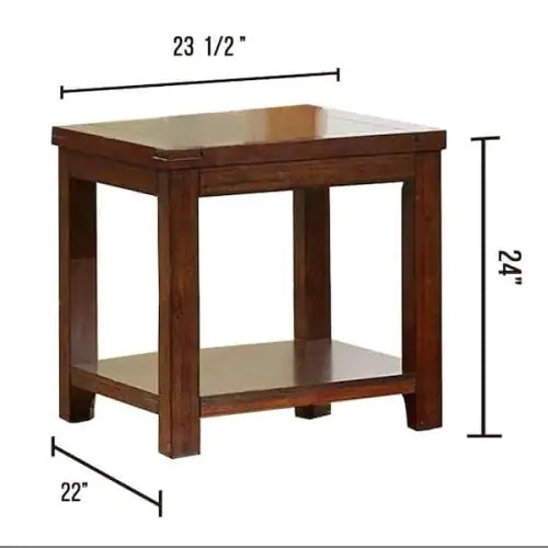 End Table - Natural Wood Grain Design 1pc Table Living Room Furniture