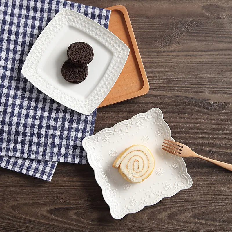 6-Inch Ceramic Dessert Plate for Household Use